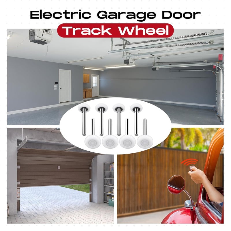 Funtery 24 Pack 2" Nylon Garage Door Rollers with Double Seal Cap 4" Stem, Quiet Smooth Garage Door Wheels Replacement, 6200 ZZ Double Seal Precision Bearings (White) - Image 5